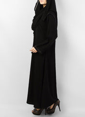 Hijab Ul Hareem Black Polyester Embroidered Abaya 0116-M (2)