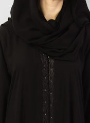Hijab Ul Hareem Black Polyester Embroidered Abaya 0116-M (2)