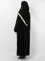 Hijab Ul Hareem Elegant Black Abaya with Pipin Work 0116-R Huh