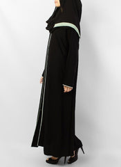 Hijab Ul Hareem Elegant Black Abaya with Pipin Work 0116-R Huh