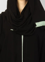 Hijab Ul Hareem Elegant Black Abaya with Pipin Work 0116-R Huh