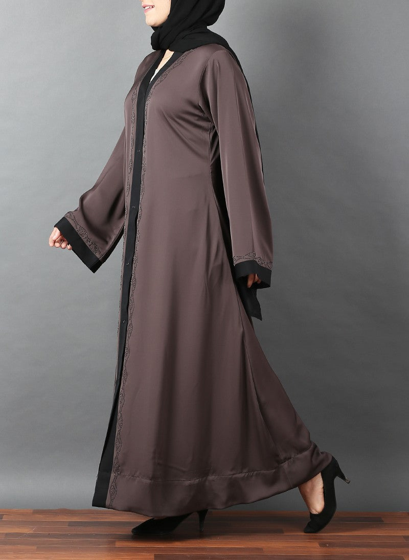 Hijab Ul Hareem Hijabulhareem Designer Stone Work Nida Fabric Abaya 0116-RC-A331