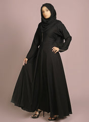 Hijab Ul Hareem Black Zipper Style Designered Abaya 0120-R-969
