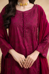 Threads & Weaves Stitched 3 Piece Emb Lawn Suit-BL26101