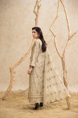 Threads & Weaves Stitched 3 Piece Emb Lawn Suit-BL26107