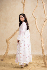 Threads & Weaves Stitched 3 Piece Emb Lawn Suit-BL26105