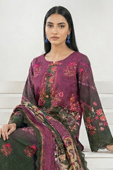 Isla By Dor Stitched 3 Piece Emb Lawn Collection'2026-S26-VI-01