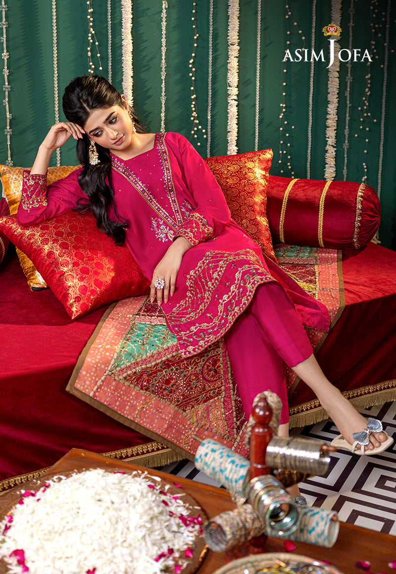 Asim Jofa Tara Sitara Ajtm-03 - 2 Pcs Embroidered Raw Silk 2 Pcs