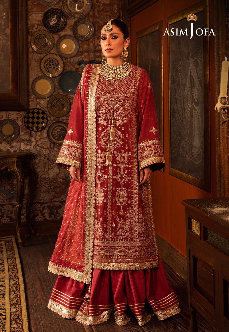 Asim Jofa Makhmal - Wedding Velvet Ajmm-10 Embroidered Velvet 3 Pcs