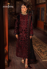 Asim Jofa Designers Limited Edition Ajmmd-12 Embroidered Velvet 3 Pcs
