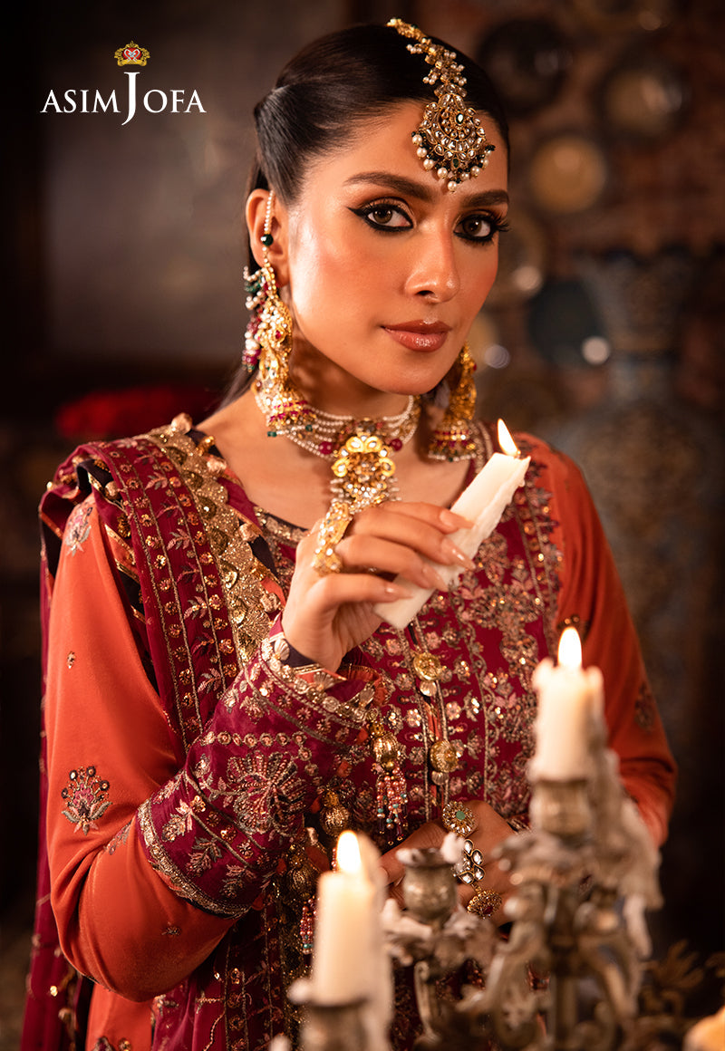 Asim Jofa Makhmal - Wedding Velvet Ajmm-01 Embroidered Velvet 3 Pcs