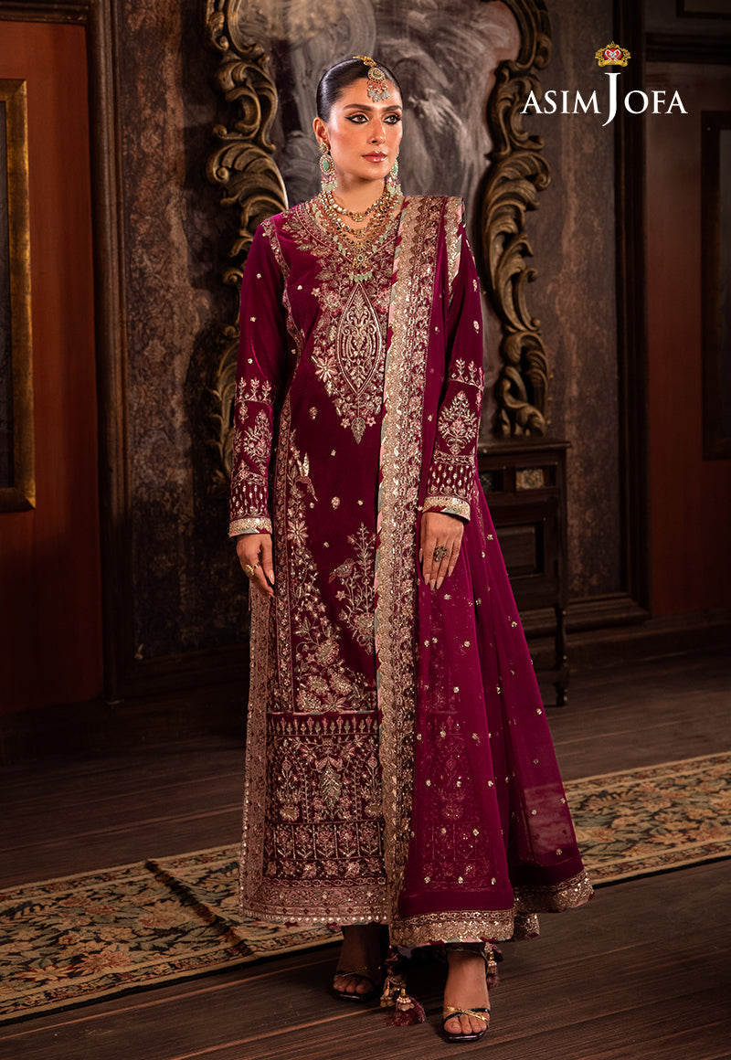 Asim Jofa Designers Limited Edition Ajmmd-03 Embroidered Velvet 3 Pcs