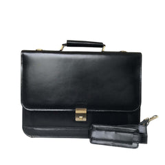 Leather Black Laptop Bag A4 - Bag X