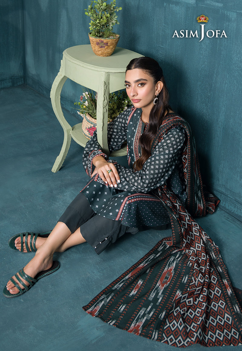 Asim Jofa Gul Rung Pret Collection Ajgr-11 Printed Swiss Lawn 3 Pcs