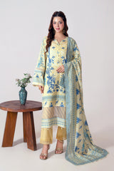 Ahlam By Safa Textile Printed Lemon 3pc suit
