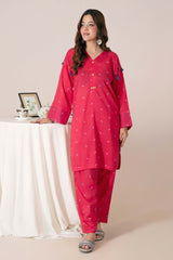 Ahlam By Safa Textile Fuchisa-Pink Co Ord Set