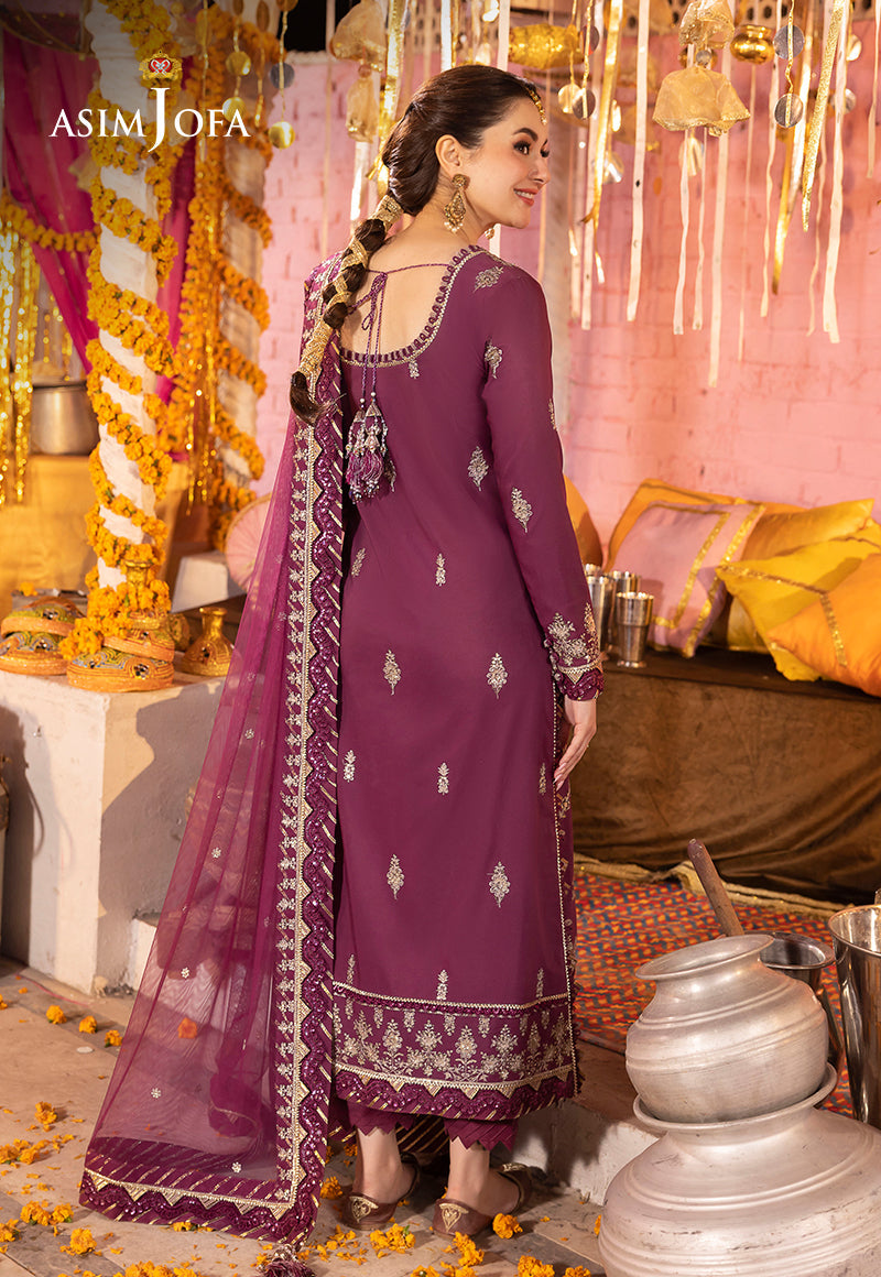 Asim Jofa Dastaan Pret Ajdap-18 Embroidered Lawn Silk Stitched 3 Pcs