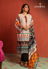 Asim Jofa Tara Sitara Ajtm-08 - 2 Pcs Printed Georgette Silk 2 Pcs