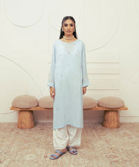 Vasl Pre Winter By Kross Kulture Stitched 2PC - Embroidered Self Textured Suit Suit-0001716-SML-IBL