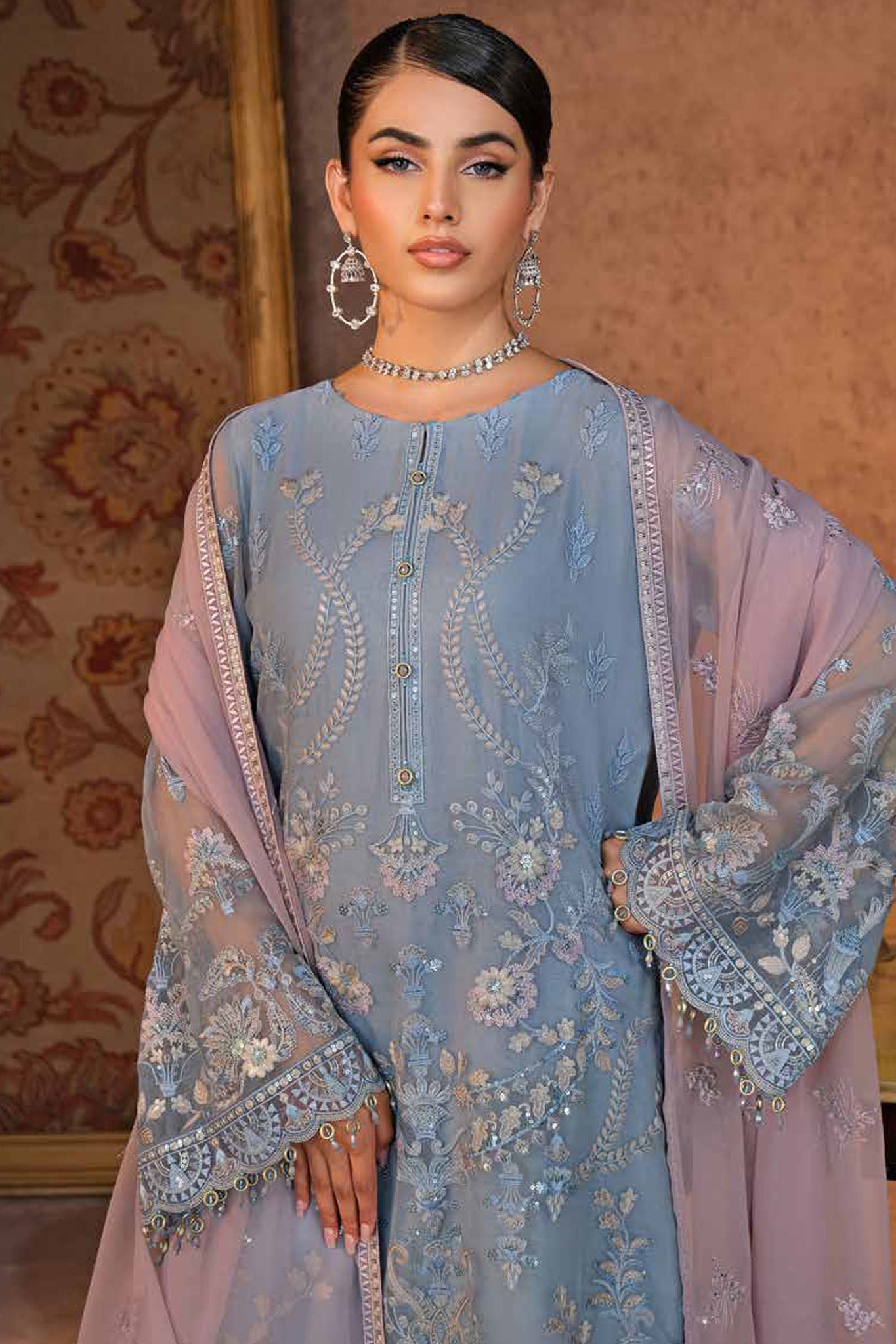 Lamisah Zebaish by Lavish Unstitched 3 Piece Luxury Chiffon Collection'2024-02-Aegean