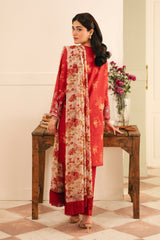 Festive Edit By Sahar Unstitched 3 Piece Emb Lawn Collection-02-Antique Rosewood