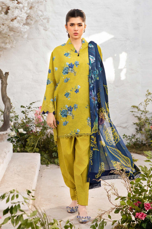 M.Basics By Maria B Unstitched 3 Piece Lawn Vol-01 Collection-02-A