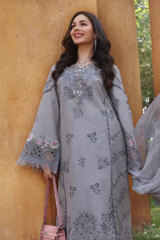 Noor By Saadia Asad Unstitched 3 Piece Eid Luxury Laserkari Collection'2025-02-B