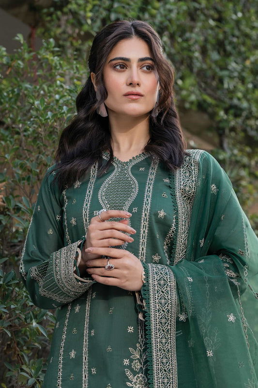 Bahar By Farasha Unstitched 3 Piece Emb Lawn Edit-II Collection-02-Emerald Eve