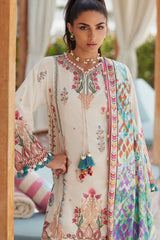 Wes By Farah Talib Aziz Unstitched 3 Piece Luxury Summer Collection-02-Irene Ivory