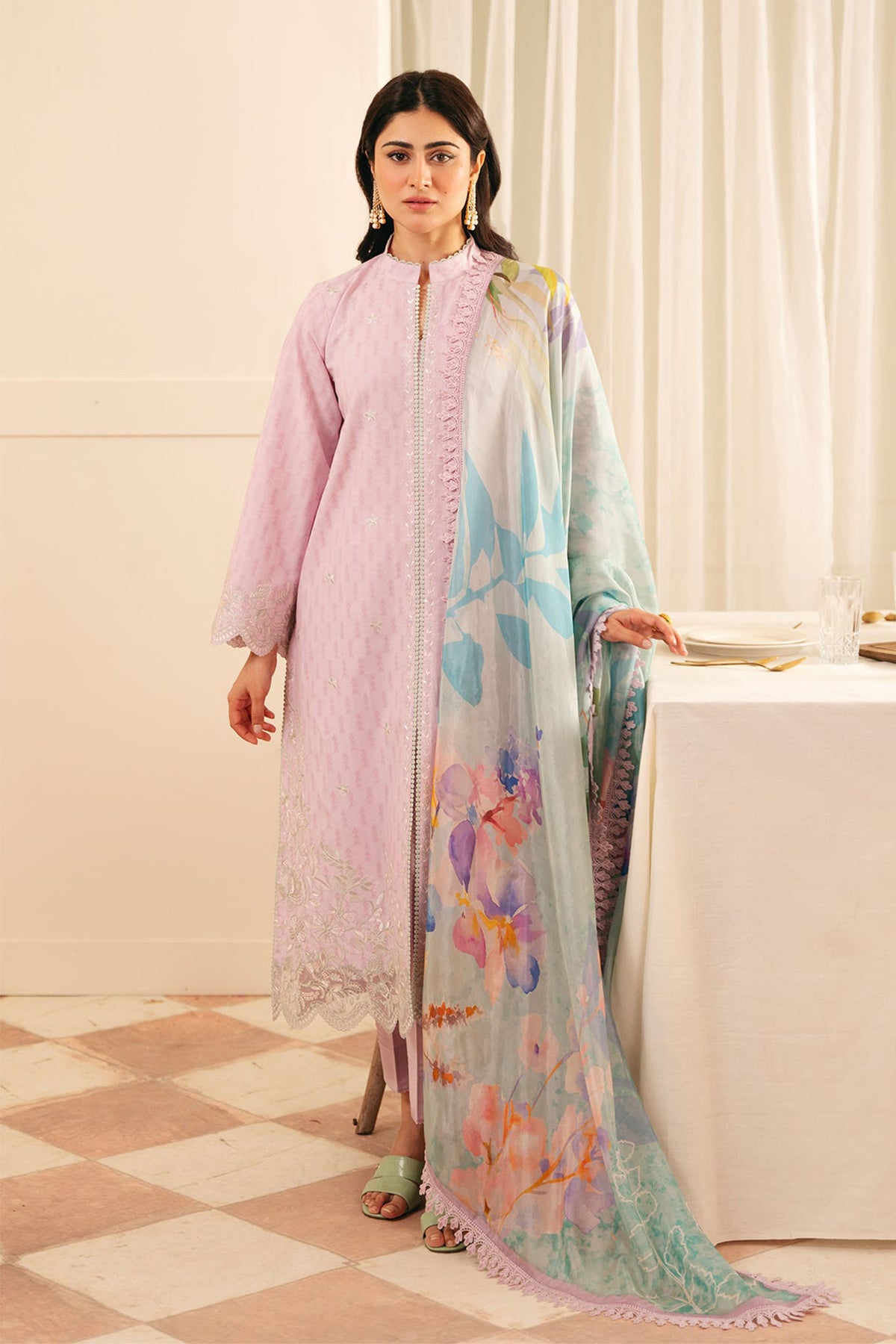 Festive Edit By Sahar Unstitched 3 Piece Jacquard Collection-02-Lilac Bloom