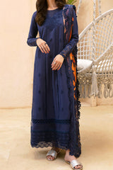 Luxe By Azure Unstitched 3 Piece Premium Cambric Collection'2024-02-Ocean Elegance