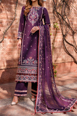 Kaavish By Farasha Unstitched 3 Piece Eid Festive Lawn Collection'2024-02-Shadow Berry