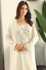 Mushq By Azmeerah Stitched 3 Piece Luxury Chiffon Pret Collection-02-Snow White