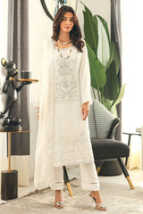 Mushq By Azmeerah Stitched 3 Piece Luxury Chiffon Pret Collection-02-Snow White