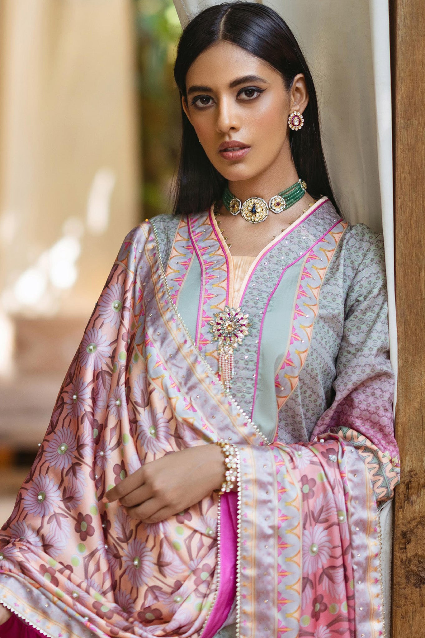 Nirvana By Mushq Unstitched 3 Piece Silk Edit Collection'2024-02-Taffy