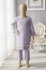 Aroob Stitched 3 Piece Kids Cotton Collection'2025-D-0225-Purple