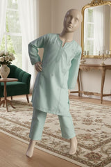 Aroob Stitched 3 Piece Kids Cotton Collection'2025-D-0233-Light Green