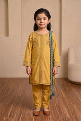Aroob Stiched 3 Piece Summer Suit-D-0271-MUSTARD