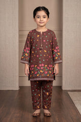 Aroob Stiched 2 Piece Summer Suit-D-0273-BROWN