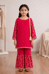 Aroob Stiched 3 Piece Emb Formals Gharara Suit-D-0282-PINK