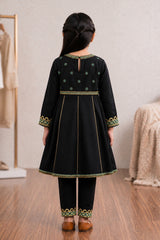 Aroob Stiched 3 Piece Emb Formals Frock Suit-D-0292-BLACK