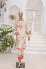 Oswah By Suntex Stitched 2 Piece Co Ords Printed Lawn Suit-Cream