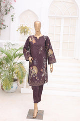 Oswah By Suntex Stitched 2 Piece Co Ords Printed Lawn Suit-Plum