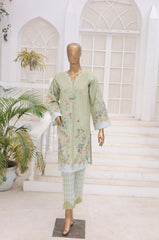 Oswah By Suntex Stitched 2 Piece Co Ords Printed Lawn Suit-Sage Green