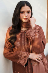 Meline By Farasha Unstitched 3 Piece Premium Viscose Collection'2025-02-Brown Clay