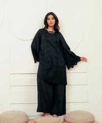 Vasl Pre Winter By Kross Kulture Stitched 2PC - Embroidered Cotton Silk Suit Suit-0001674-SML-BLK
