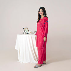 Ahlam By Safa Textile Fuchisa-Pink Co Ord Set