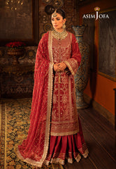 Asim Jofa Makhmal - Wedding Velvet Ajmm-10 Embroidered Velvet 3 Pcs