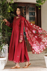 Mistfall By Panache Apparel Stitched 2-3 Piece Emb Cotton Ramadan Edit Suit-Blush Reverie