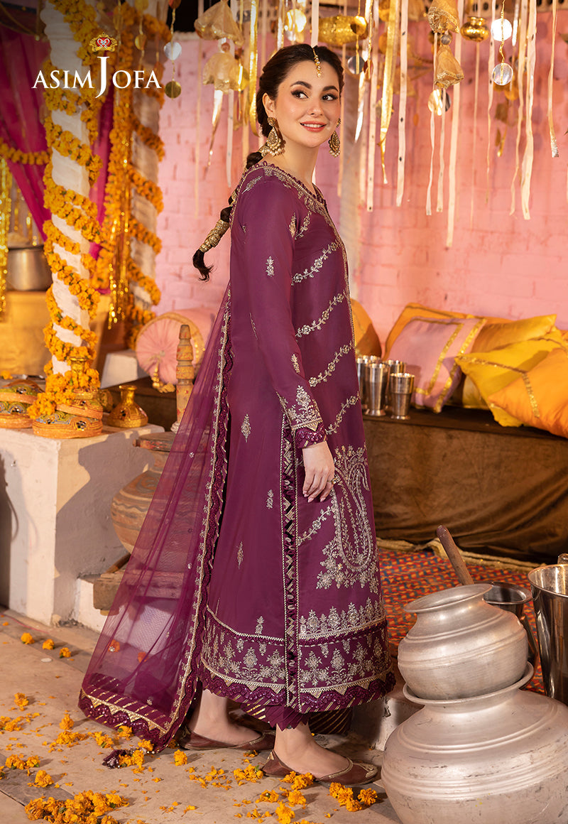 Asim Jofa Dastaan Pret Ajdap-18 Embroidered Lawn Silk Stitched 3 Pcs